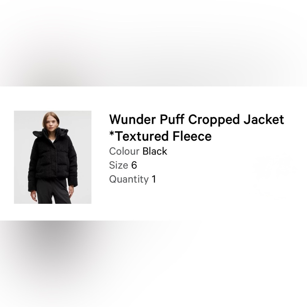 Lululemon women’s Wunder Puff Cropped Jacket
*Textured Fleece - Picture 9 of 10
